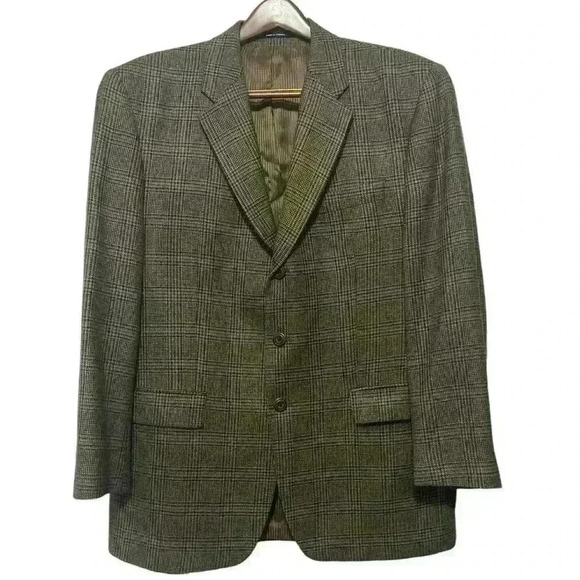 Polo University Ralph Lauren Lambs Wool Checked Sportcoat Jacket Blazer Mens 42R - Picture 1 of 11